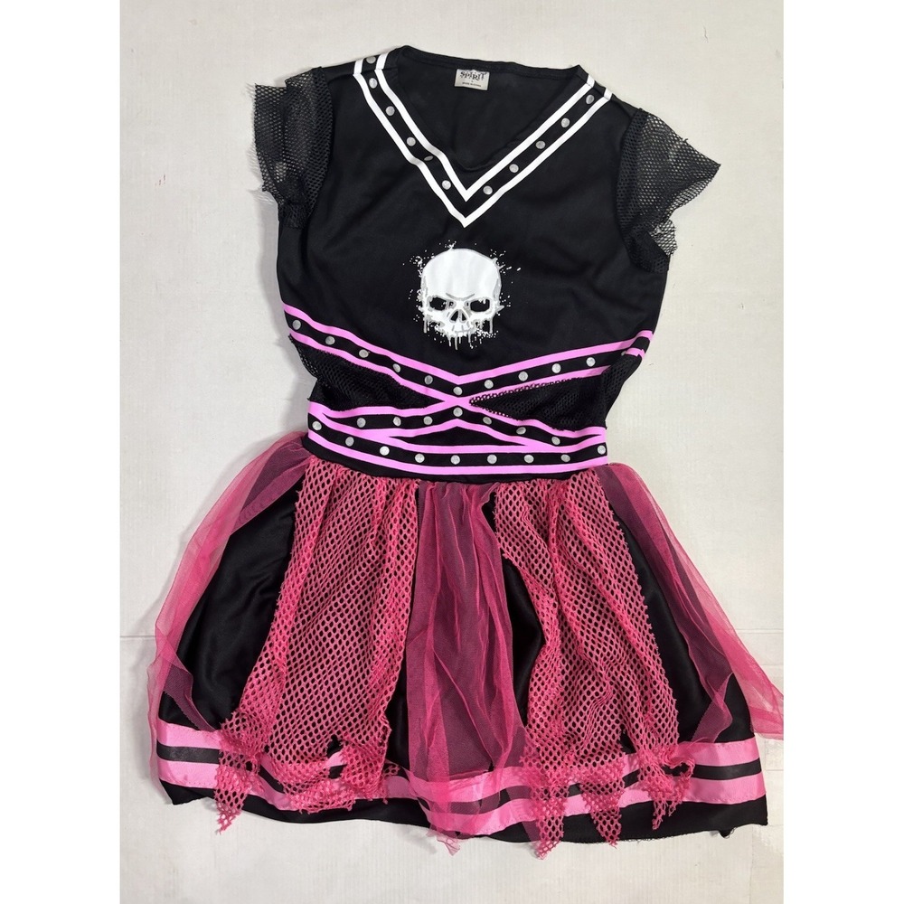 Spirit Chilling Cheerleader Halloween Costume Dress Pink And Black Size L Goth